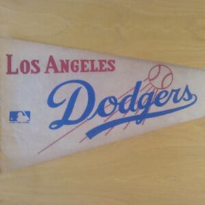 Vintage 60s Los Angeles Dodgers MLB Pennant Flag